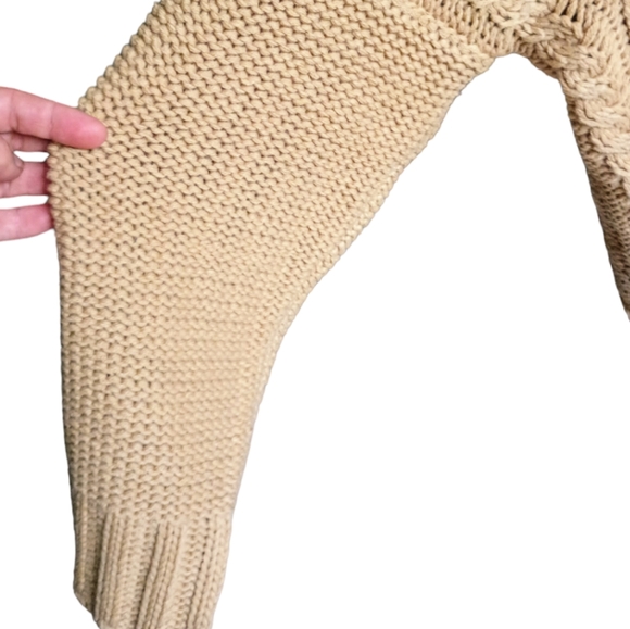 Maverick The Collection Tan Cable Knit Sweater - Picture 4 of 9